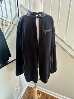Lauren Ralph Lauren Black knit moto jacket